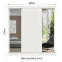 Ver imagem 3 de Guarda-Roupa Casal Madesa Reno 3 Portas de Correr com Espelhos Branco Cor:Branco