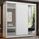 Ver imagem 1 de Guarda-Roupa Casal Madesa Reno 3 Portas de Correr com Espelhos Branco Cor:Branco