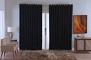 Ver imagem 1 de Cortina para Sala Quarto Blackout Tecido 2,70x1,80 Ellegance:preto