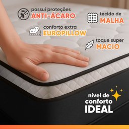 Colchão Casal Molas Ensacadas Pillow Top Maximus 138x188x28cm Gazin Cinza/branco - 4