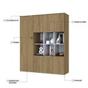 Ver imagem 5 de Armário Alto com Nichos e 05 Portas 161,5x135x42cm Wlan135 Vermont Oak - Branco