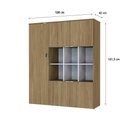 Ver imagem 3 de Armário Alto com Nichos e 05 Portas 161,5x135x42cm Wlan135 Vermont Oak - Branco