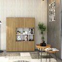 Ver imagem 6 de Armário Alto com Nichos e 05 Portas 161,5x135x42cm Wlan135 Vermont Oak - Branco