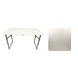 Mesa Dobrável Vira Maleta com 3 Regulagens de Altura Cor Branca - 1