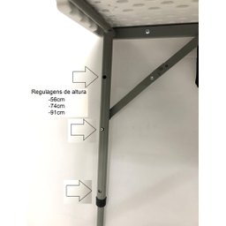 Mesa Dobrável Vira Maleta com 3 Regulagens de Altura Cor Branca - 4