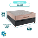 Ver imagem 2 de Cama + Bau Cinza e Colchão Molas Ensacadas Casal - Airtech Ortobom