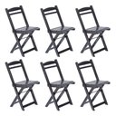Ver imagem 1 de Kit 6 Cadeiras Dobrável 100% Madeira Maciça Ypê Ideal para Áreas Externas e Internas Preto