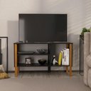 Ver imagem 6 de Rack para Tv até 40 Polegadas 3 Prateleiras Fit 90cm - Vianossa - Preto e Cedro
