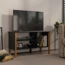 Ver imagem 1 de Rack para Tv até 40 Polegadas 3 Prateleiras Fit 90cm - Vianossa - Preto e Cedro