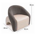 Ver mais imagens de Poltrona Decorativa Confortável Pé Palitos:Veludo Chumbo