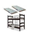 Ver imagem 1 de Beliche Siena Solteiro 100% Mdf Vira 2 Camas + 2 Colchão Solterio 188x88 - Art Panta:preto/castanho