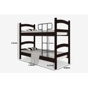 Ver imagem 3 de Beliche Siena Solteiro 100% Mdf Vira 2 Camas + 2 Colchão Solterio 188x88 - Art Panta:preto/castanho
