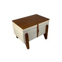 Ver imagem 6 de Puff Baú Retangular Luxo Mesa Centro 60x40 Cm Linho Cru