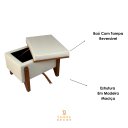 Ver imagem 2 de Puff Baú Retangular Luxo Mesa Centro 60x40 Cm Linho Cru