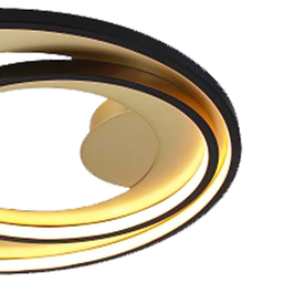 Plafon de Sobrepor Loop Preto e Dourado (d)62 + 42cm (a)5,2cm 1x48w 3000k 1500lm Led - 4