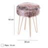 Banqueta Com Assento Pelucia Base Em Metal 6621 - 3