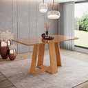 Ver imagem 1 de Mesa de Jantar 160cm Retangular 6 Lugares com Vidro Canto Arredondado Lins Henn