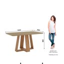 Ver imagem 2 de Mesa de Jantar 160cm Retangular 6 Lugares com Vidro Canto Arredondado Lins Henn