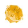 12 Unidades Caixa Octagonal de Luz Embutir com Fundo 4" X 50mm Cor Amarelo Durín - 1
