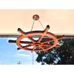 Lustre Luminária Pendente 65cm Leme De Navio Rústico 1B - 1