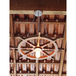 Lustre Luminária Pendente 65cm Leme De Navio Rústico 1B - 6