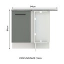 Ver imagem 3 de Balcão Armário de Cozinha de Canto 1 Porta Branco/Cinza Agata Madesa