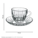 Ver imagem 5 de Jogo 6 Peças Xícara de Vidro 35ml Transparente 10x6x5cm Café Chá Expresso Alça