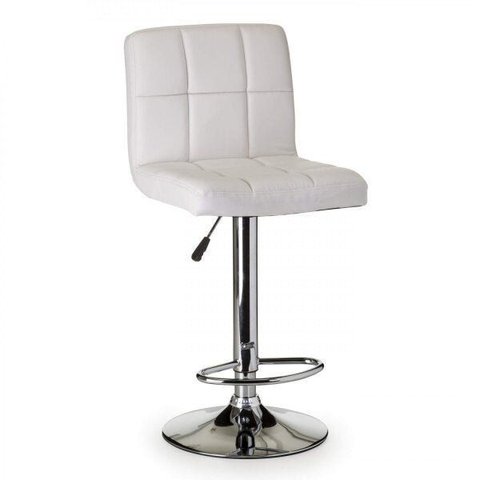 Banqueta Estofada Base Cromada 6609 Branco