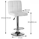 Ver imagem 3 de Banqueta Estofada Base Cromada 6609 Branco