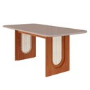 Ver imagem 3 de Conjunto de Jantar Mesa Valentina 1,80 com 6 Cadeiras Juliana Wood Cinamomo/off/mad/linho Bege Cimol