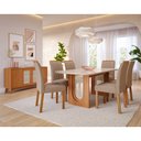 Ver imagem 2 de Conjunto de Jantar Mesa Valentina 1,80 com 6 Cadeiras Juliana Wood Cinamomo/off/mad/linho Bege Cimol