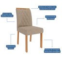 Ver imagem 6 de Conjunto de Jantar Mesa Valentina 1,80 com 6 Cadeiras Juliana Wood Cinamomo/off/mad/linho Bege Cimol
