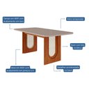 Ver imagem 5 de Conjunto de Jantar Mesa Valentina 1,80 com 6 Cadeiras Juliana Wood Cinamomo/off/mad/linho Bege Cimol