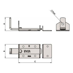 Kit 7 Un Fecho Cadeado (trinco) - 88 Mmx30mm Nº2 - Inca Preto - 5
