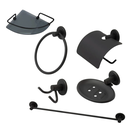 Ver imagem 1 de Kit Acessórios P/ Banheiro Aço Inox 6 Peças Preto Fosco
