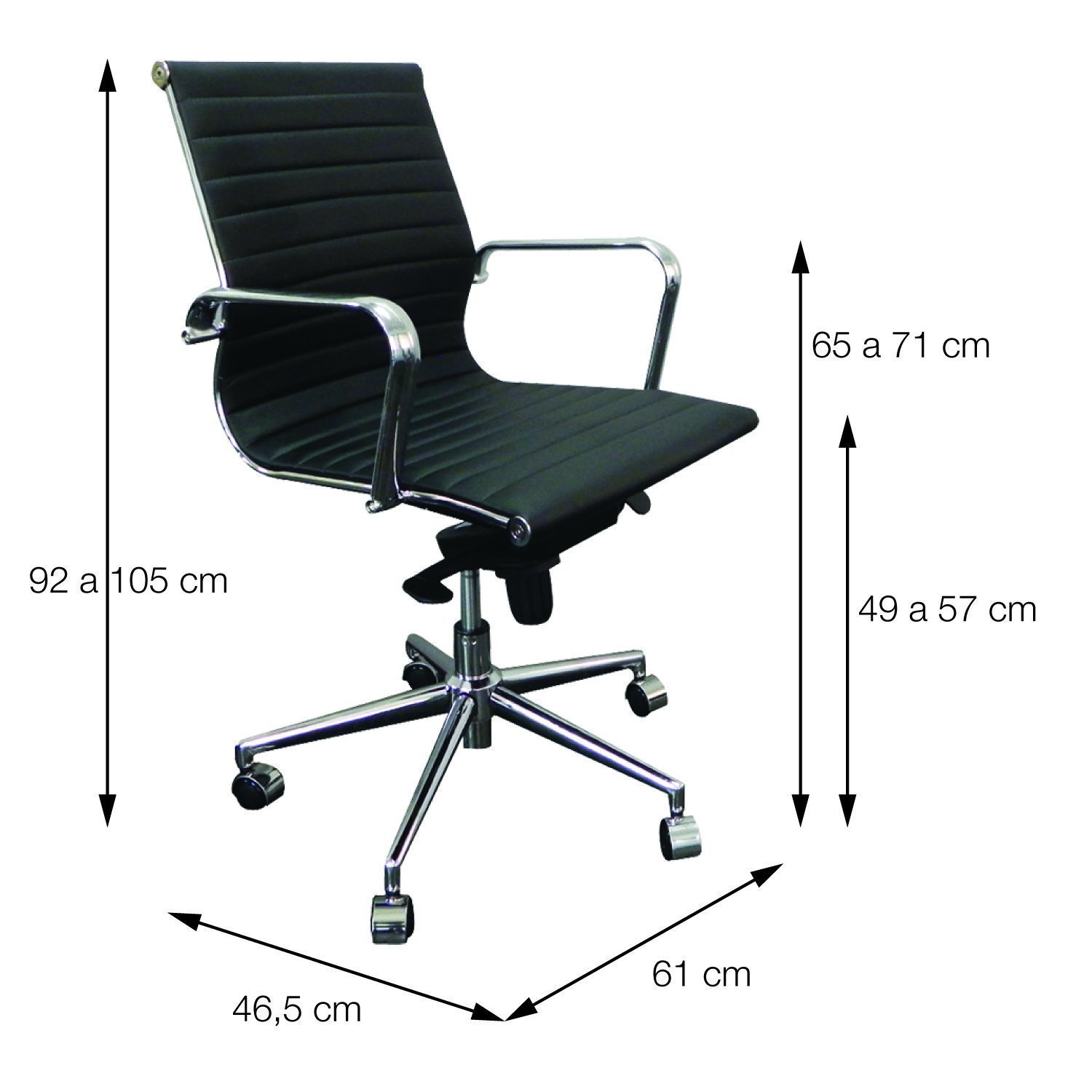 Cadeira para Escritório Diretor Esteirinha com Relax Corino 3301 Or Design - 5
