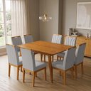 Ver imagem 1 de Conjunto Mesa Retangular 120x90 com 8 Cadeiras Blend Sala de Jantar Moderna Premium Luxo Cinza
