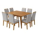 Ver imagem 2 de Conjunto Mesa Retangular 120x90 com 8 Cadeiras Blend Sala de Jantar Moderna Premium Luxo Cinza