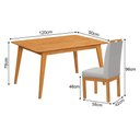 Ver imagem 4 de Conjunto Mesa Retangular 120x90 com 8 Cadeiras Blend Sala de Jantar Moderna Premium Luxo Cinza