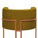 Ver imagem 3 de Poltrona Reforçada Decorativa Sala Nayara Base Ferro Bronze Suede Mostarda