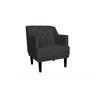 Kit 2 Poltronas Decorativa Alice Couro Preto Pés Madeira Ms Decor - 2
