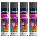 Ver imagem 2 de Tinta Spray 400ml Preto Fosco Uso Geral em Aço Ferro Gesso Cerâmica Couro | Universo | Kit 04 Un