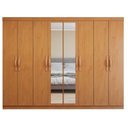 Ver imagem 2 de Guarda-Roupa Casal 8 Portas 6 Gavetas com Espelho MDF 236cm Serenata Marrom Amêndoa Clean