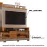 Rack Com Painel Para Tv De 55" Com Pés Natural Cinza - 5