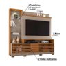 Rack Com Painel Para Tv De 55" Com Pés Natural Cinza - 4