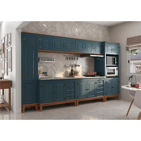 Cozinha Modulada 6 peças - Azul Petróleo