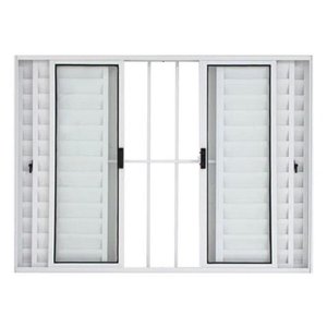 Janela de Alumínio Ven C/grade 06 Folhas Branca - 100x150