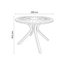 Ver imagem 3 de Mesa para Jardim Redonda 74,5cm x 100cm Salinas Bege/Fendi