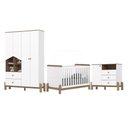 Ver imagem 1 de Dormitório Infantil Ternura Guarda Roupa, Cômoda e Berço Branco/jequitibá - Móveis Henn