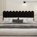 Ver imagem 1 de Cabeceira Nuvem Estofada King Size 10 Placas em Suede 45cm:preto